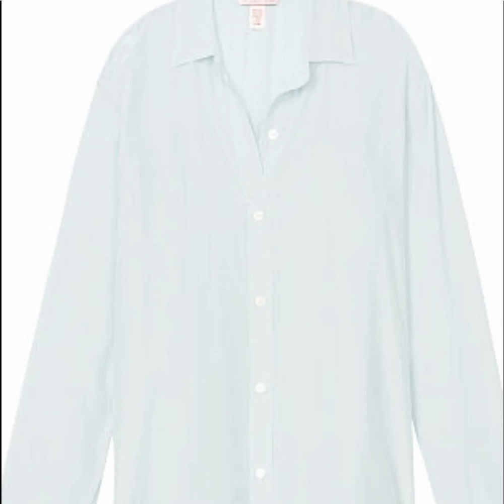 Vs satin sleep top semi sheer shorts frosty blue voile fabric - Picture 8 of 11